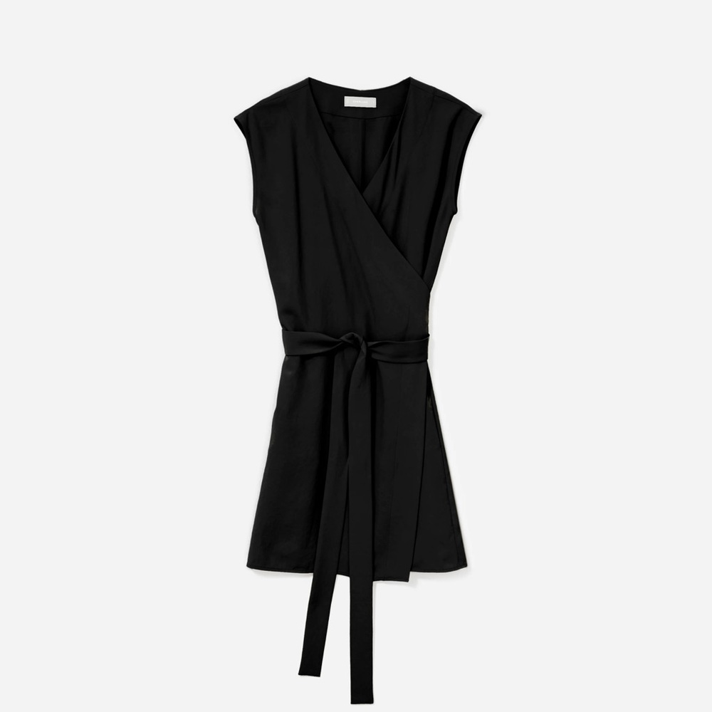 Everlane Japanese GoWeave Short Sleeve Wrap Dress